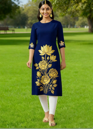 Muslim Dress Kurt Womens Fashionable Elegant National style Straight Tube Casual Slit hem Elephant Islamic Clothing For Women