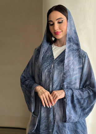 Eid Abaya for Women Print Cardigan Scarf Set Muslim Dresses Ramadan Morocco Dubai Jalabiya Kaftan Vestidos Arab Long Robe 2025