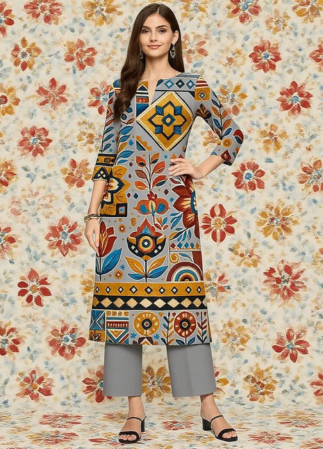 Muslim Dress Kurt Women's Fashionable Long Sleeved Straight Tube Casual Elephant Flowers Pattern Robe Marocain Islamic Prayer