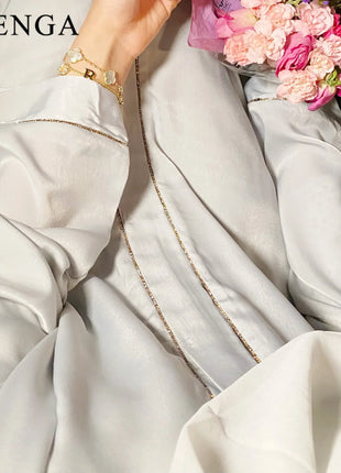 2024 Muslim Modest Cardigan for Women Eid Arab Abaya Dubai Dress Islamic Daily Long Sleeve Clothing Turkey Solid Color Coat Robe