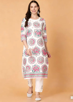 National style Kurtta Women Fashion Comfortable Slit hem Straight Casual Ethnic Peacock Pattern New Dress Ladies Turkish Abaya