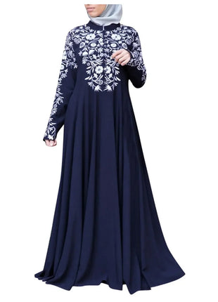 Plus Size Muslim Women Kaftan Dress Abaya Ethnic Style Long Sleeve Islamic Clothing Dubai Saudi Black Robe Turkish Modesty S-3XL