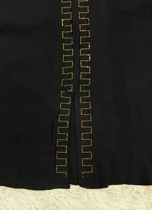 Muslim Chiffon Abayas For Women 2024 Dubai Islam Loose Fit  Femme Robe Long Sleeved Diamond Studded Solid Color With Belt Turban