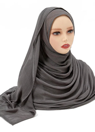 Muslim Modal Hijab Rayon Cotton Shawls for Women Plain Scarf Big Size Headscarf Islamic Turban Headband 190*85cm