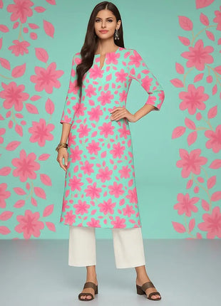 Muslim Women Kurt Fashionable And Elegant Straight Tube Casual Flowers Pattern New Comfortable Dress Islamitische Dames Kleding