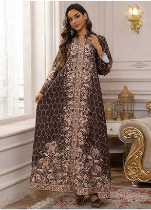Muslim Dress Women Abaya for Eid Diamond Party Dresses Arab Long Robe Print Abayas Dubai Morocco Kaftan Islam Jalabiya Vestidos