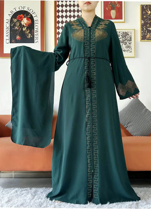Laxury Design New Women Elegant Dress Chiffon Open Abaya Muslim Women Dress Islamic Clothing Cardigan Abaya Women Muslim Dress