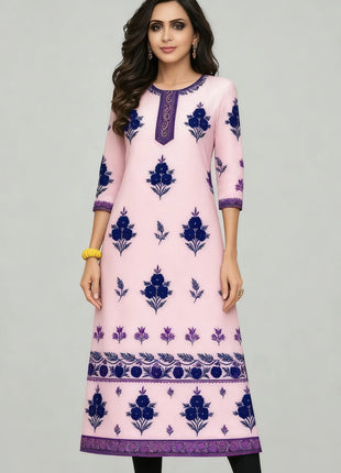 Muslim Kurt Flowers Women's Fashion Comfortable National style Straight Casual Ethnic Vestidos Slit hem Abito Donna