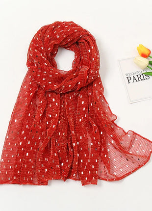 Glitter Shimmer Muslim Hijabs Fashion Solid Bubble Chiffon Scarf High Quality Shawl Scarves Silver Crinkle Woman Headscarf