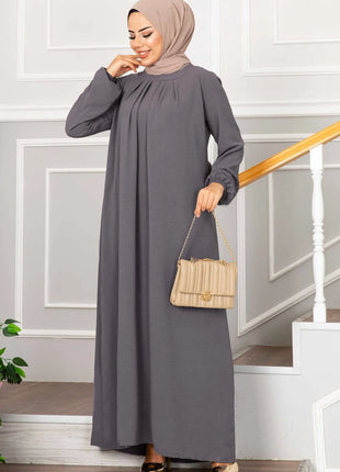 Women Eid Muslim Dress Ramadan Morocco Pleated Party Dresses Dubai Kaftan Islam Vestidos Arab Long Robe Solid Abaya Modest