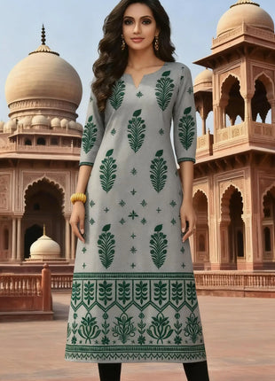 National style Muslim Women's Casual Fashionable And Comfortable Kurtta Dress Long Sleeved Straight Tube Casual Ethnic