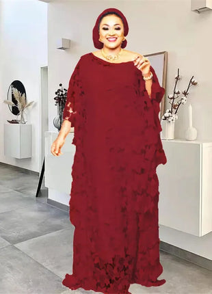 Velvet African Dresses for Women Evening Party Dress Dashiki Africa Clothing Long Robe Dubai Moroccan Flare Sleeve Nigeria Gown