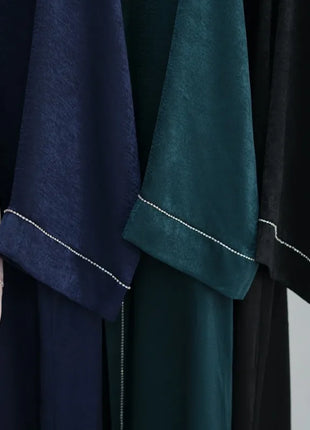 2024 Muslim Modest Cardigan for Women Eid Arab Abaya Dubai Dress Islamic Daily Long Sleeve Clothing Turkey Solid Color Coat Robe