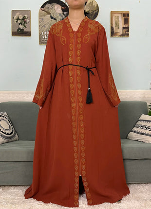 Muslim Open Abayas For Women 2024 Pure Chiffon Zipper Diamonds Loose Femme Robe Islam Dubai Boubou Moroccan Caftan With Turban