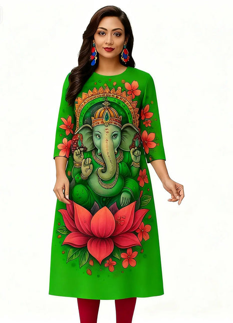 Muslim Dress Kurt Women's Fashionable Elegant Straight Tube Casual Flowers Color Elephant Pattern Abaya Femme Dubaï Slit hem
