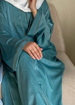 2024 Muslim Modest Cardigan for Women Eid Arab Abaya Dubai Dress Islamic Daily Long Sleeve Clothing Turkey Solid Color Coat Robe