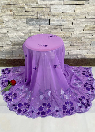 New Muslim Ramadan Scarf  Femme Musulman Foulard Hijabs For Woman African Islam Dubai Chiffon Sequins Embroidery Scarf Shawl