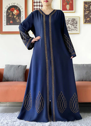 Elegant Women's Party Dress Chiffon Loose Open Zipper Abaya Muslim Islamic Clothing Cardigan Style for Special Occasions