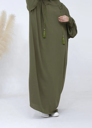 2024 Clothes for Muslim Women Fashion Summer Autumn Muslim Long Sleeve Solid Color Long Abaya Hijab Dress Kaftan Abaya Dubai