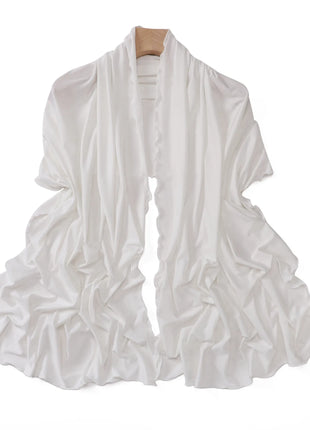 Luxury Wavy Edge Jersey Hijab for Women Solid Color Milk Silk Scarf Headscarf Autumn Shawl Stretchy Chiffon Scarf Ramanda