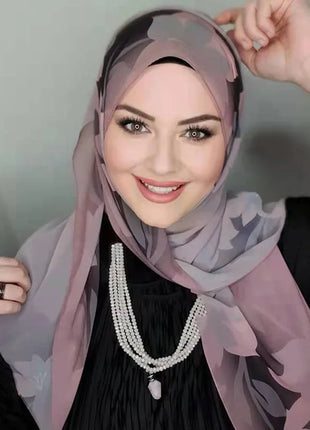 Islamic Scarf Women Luxury Blue Chiffon Hijab Abaya Hijabs For Woman Abayas Jersey Muslim Dress Turbans Head Instant Head Wrap