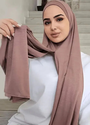 Instant Hijab Scarf for Women Muslim Easy To Wear Jersey Head Scarf Wrap Thin Breathable Soft Sunscreen Pullover Head Wrap