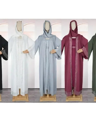 Muslim Modest Women Dress Jalabiya Eid Ramadan Arabic Long Robe Dubai Islam Morocco Kaftan Abayas Cardigan Dresses Outfits