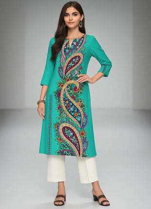 Muslim Dress Kurt Women's Fashionable And Elegant Long Sleeved Straight Tube Casual Flowers Pattern Robe Traditionnelle Arabe