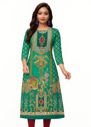 Muslim Dress Kurt Womens Fashionable Elegant National style Straight Tube Casual Slit hem Elephant Islamic Clothing For Women