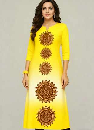 Muslim Women's Kurt Casual Fashion Dress Straight Tube Casual Ethnic Flower Muslim Fashion Long Sleeve Dresses National Style