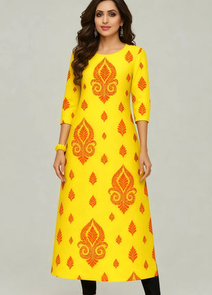 Muslim Dress Kurtta Women Fashionable Elegant National Style Straight Turkish Abaya Slit hem Colorful Elephant 2026 Pattern
