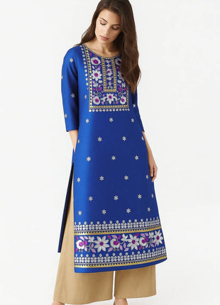 Muslim Kurtta Women Casual Fashion Dress National Style Straight Tube Casual Ethnic Abito Donna Musulmana Slit hem Turkish Abaya