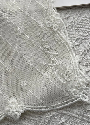 Court Style Embroidery Flower Lace Scarf Long Silk Women's Spring Summer Seaside Vacation Shawl Headscarf