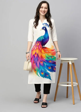 Muslim Kurt Casual Fashion Dress Long Sleeved Straight Tube Casual Ethnic Peacock Abaya Women Muslim Dress Peacock Sleeve Abaya