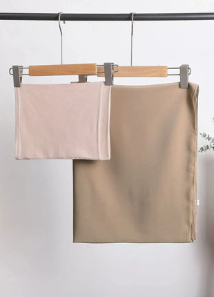 2 Piece Set Chiffon Hijab Matching Undercap Chiffon Scarf with Matching Underscarf Shawls Scarves Head Scarf Headwraps for Women