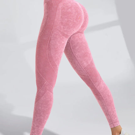 Women Seamless Gym High Waist Yoga Pants Hip Lifting Outdoor Sports Tight Waist Letter Sand Washed Pants Exercise Yoga Leggings