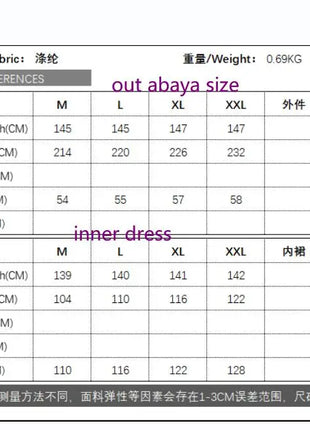 Women's Eid Abaya 2-Piece Set — Embroidered Jalabiya Party Dress