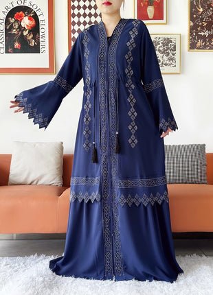 Laxury Design New Women Elegant Dress Chiffon Open Abaya Muslim Women Dress Islamic Clothing Cardigan Abaya Women Muslim Dress