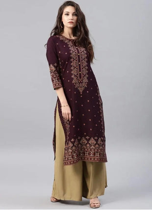 Women's Peacock Pattern Muslim Abaya — Elegant Loose O-Neck Dress