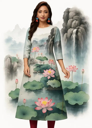 Muslim Kurtta Women's Fashionable And Comfortable Kurt Dress Straight Tube Abays Dubai Luxury Robe Traditionnelle Arabe