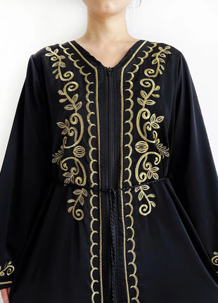 2025 New Elegant Women Abaya Long Sleeve Chiffon Loose Open Abaya Muslim Islamic Clothing Cardigan Style for Special Occasions