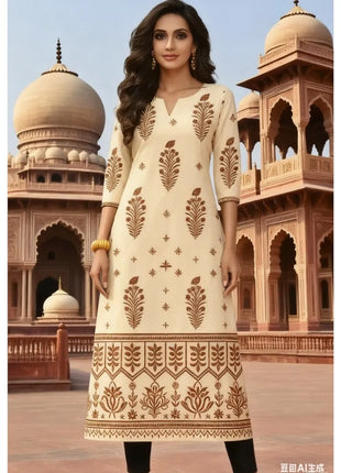National style Muslim Women's Casual Fashionable And Comfortable Kurtta Dress Long Sleeved Straight Tube Casual Ethnic