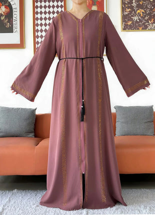 New Elegant Women Abaya Long Sleeve Chiffon Loose Open Abaya Muslim Islamic Clothing Cardigan Style Muslim Fashion Dresses