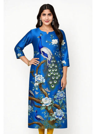 Muslim Kurt Women's Fashionable And Comfortable Dress With Peacock Straight Tube And A Variety Of Vacation Styles