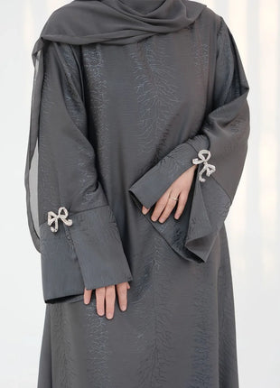 Eid Muslim Abaya for Women Bow Dresses Jalabiya Vestidos Split Sleeve Ramadan Morocco Dubai Long Robe Party Islam Kaftan 2025
