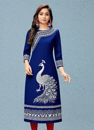 Muslim Kurtta Women's Casual Fashion Dress Slit hem Straight Tube Casual Ethnic Peacock National Style Abito Donna Musulmana