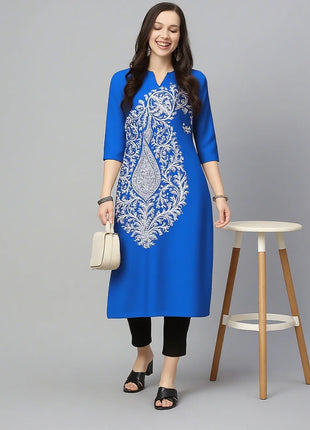 National style Muslim Women Kurtta Casual Dress Long Sleeve Straight Casual Ethnic Mandarin 3D Design Suitable Caftan Femme