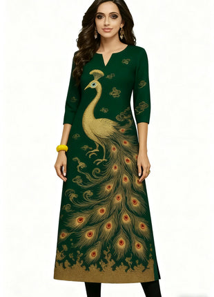 Muslim Kurt Women Casual Fashion Dress Peacock Straight Tube Casual Ethnic Flower National Style Islamische Kleidung Frauen