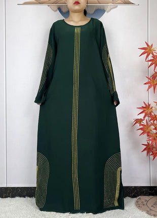 2024 New Muslim Chiffon Abayas For Women Robe Caftan Dubai Islam Clothing African Abaya Long Sleeved Fashion Dress With Turban