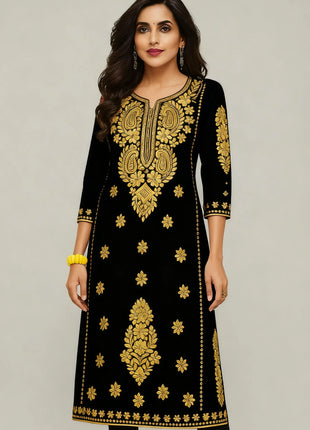 National style Kurtta Women Fashion Comfortable Slit hem Casual Ethnic Abito Donna Musulmana Women Dress Turkish Abaya